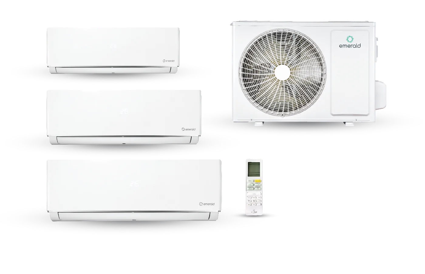 Emerald air conditioning split system, three indoor heads and the outdoor unit