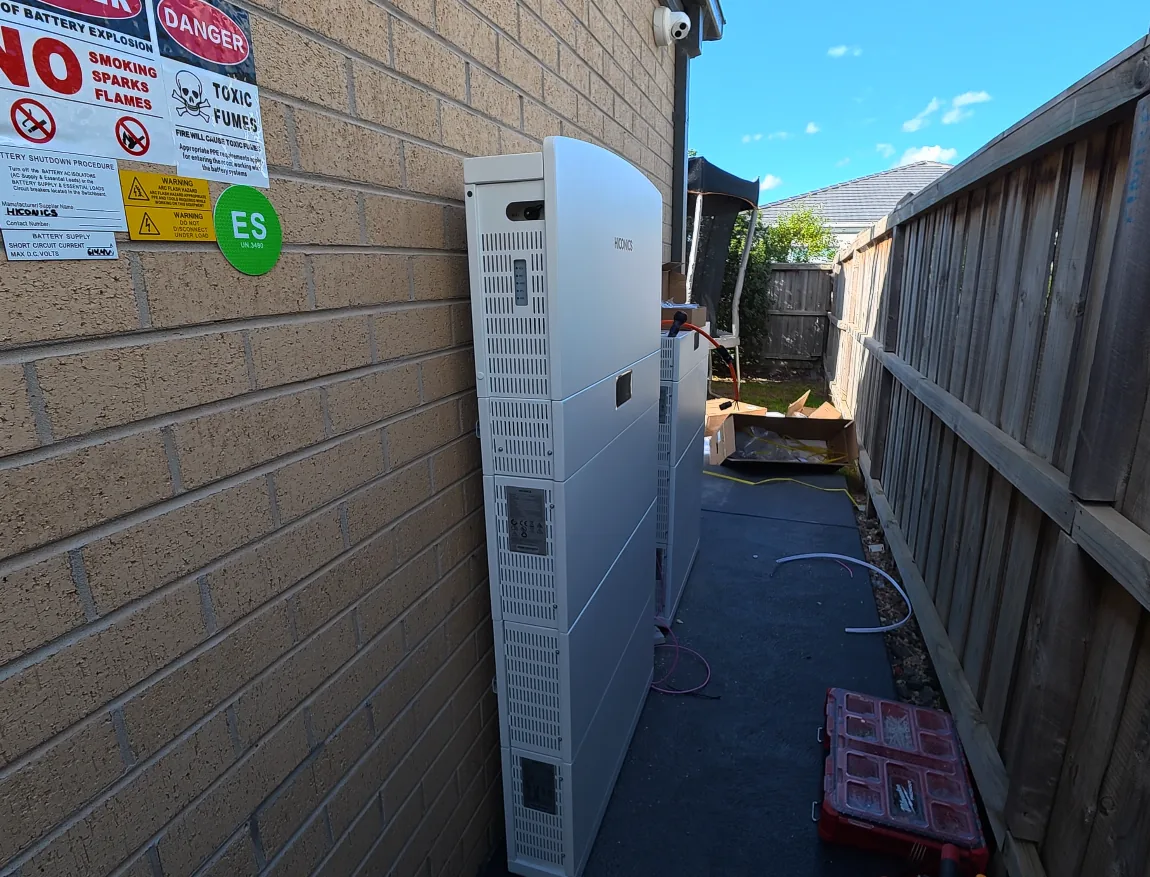 Hiconics battery and inverter installed along a side path