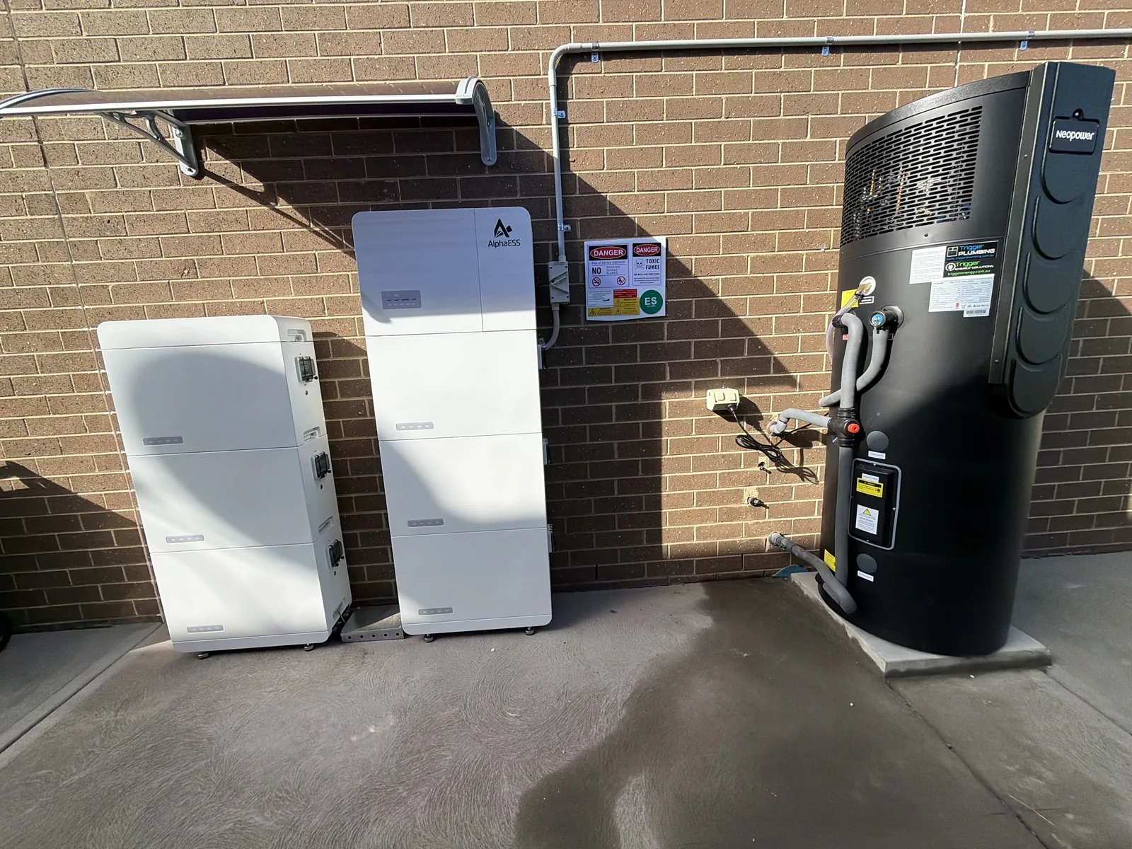 Completed heat pump and battery installation