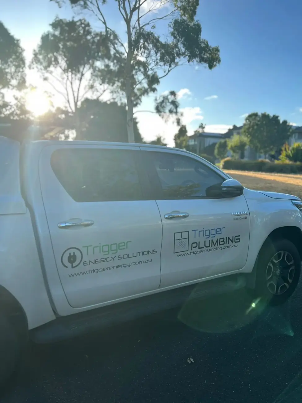 Trigger Group ute parked at a job site